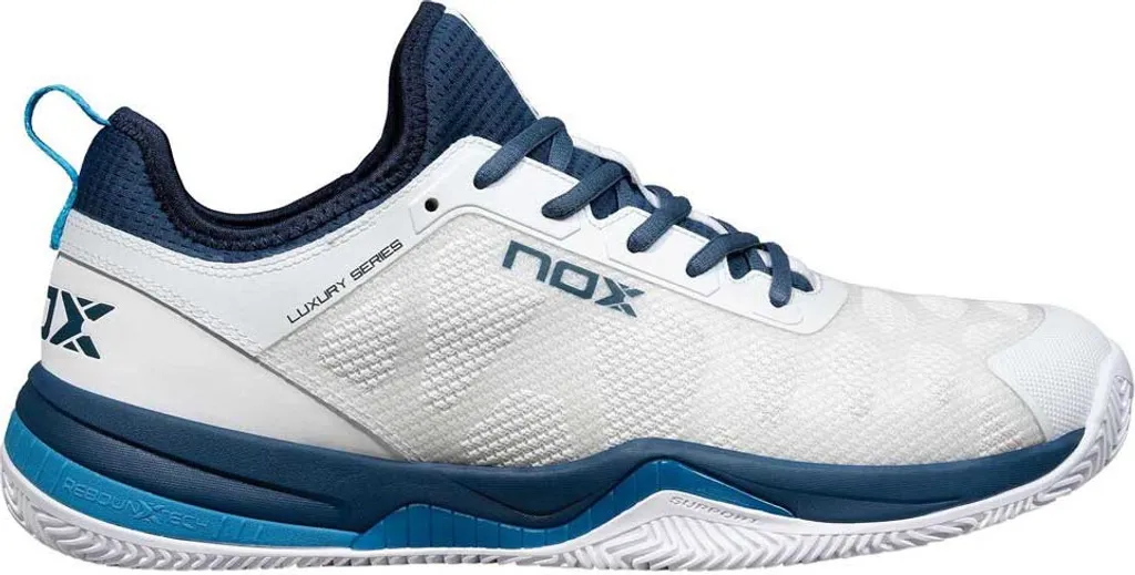 Chaussures de Padel Nox Nerbo pour Joueur Intensif Blanc Bleu Taille 48