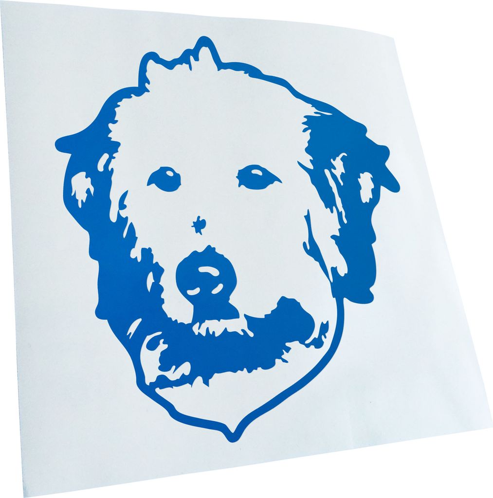 Kiwistar - Autoaufkleber - Golden doodle Hund - Neonpink - 11x10cm - Aufkleber für Auto, Laptop, Fahrrad, LKW, Motorrad mehrfarbig JDM Decal Racing