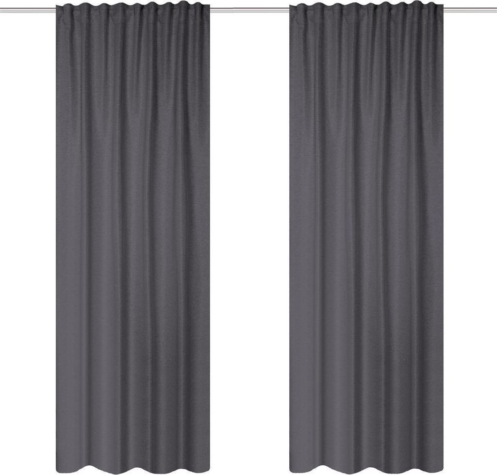 HOME WOHNIDEEN John 2Er Set 245 x 135 cm 2x Verdunklungsschal inkl. 1x Bügelband Anthrazit