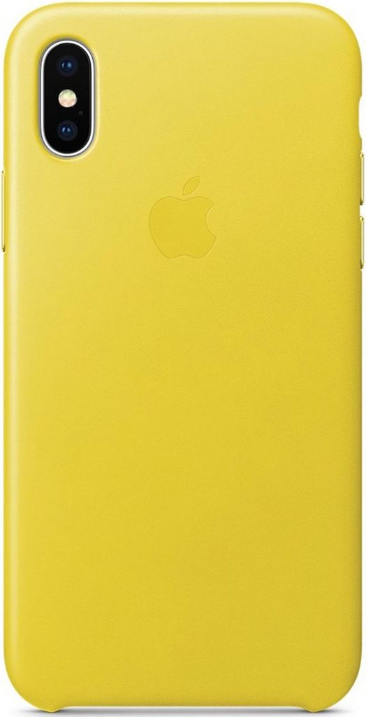 Coque arrière en cuir pour l'Apple iPhone X - Jaune Image du produit 
