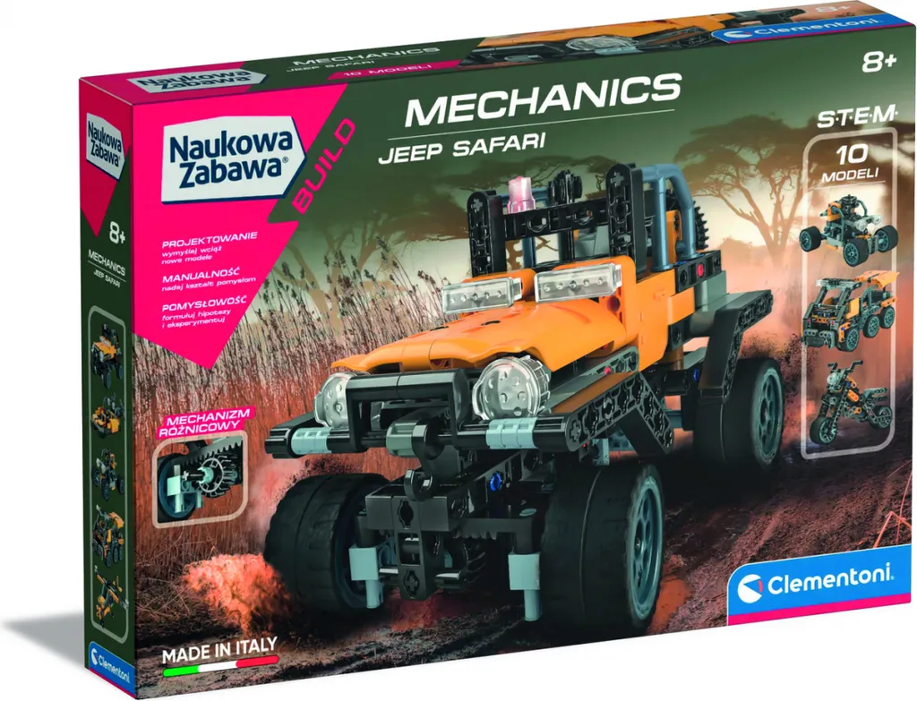 Clementoni Labo.mechaniki Jeep Safari - Jeu éducatif 10 modèles 50123