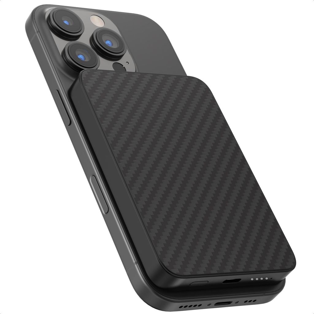 Accezz Polyamid Powerbank 5.000 mAh - MagSafe und Qi - Schwarz