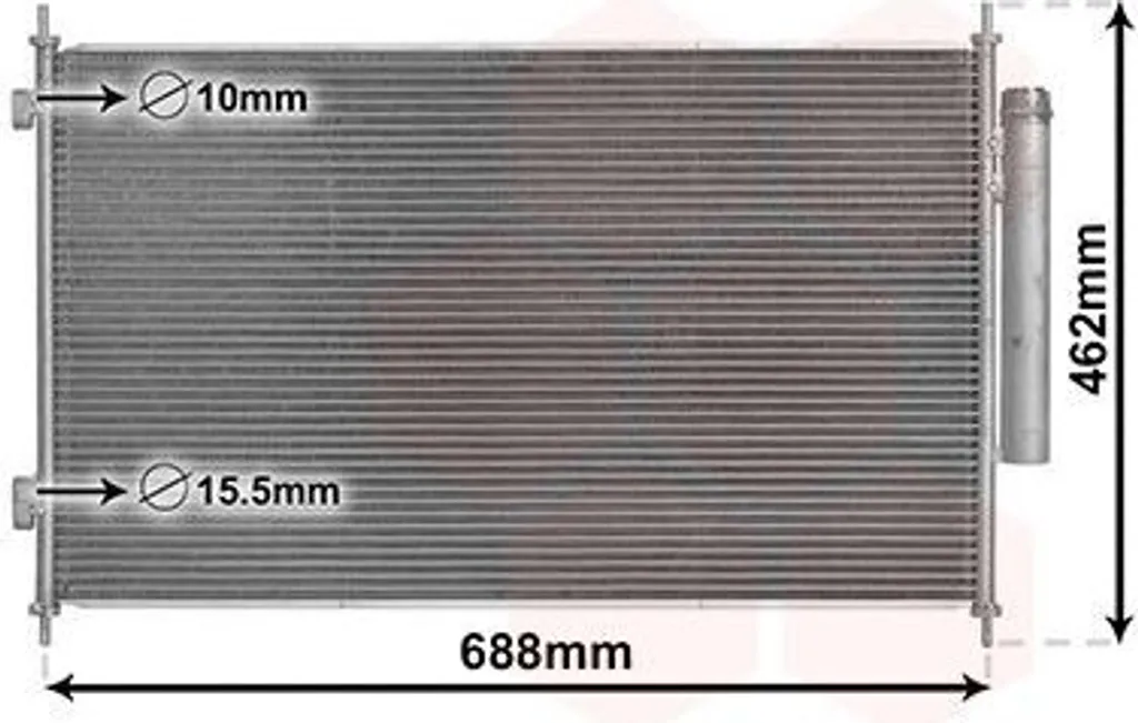 Condenseur climatisation haute performance VAN WEZEL 25015700 HR-V