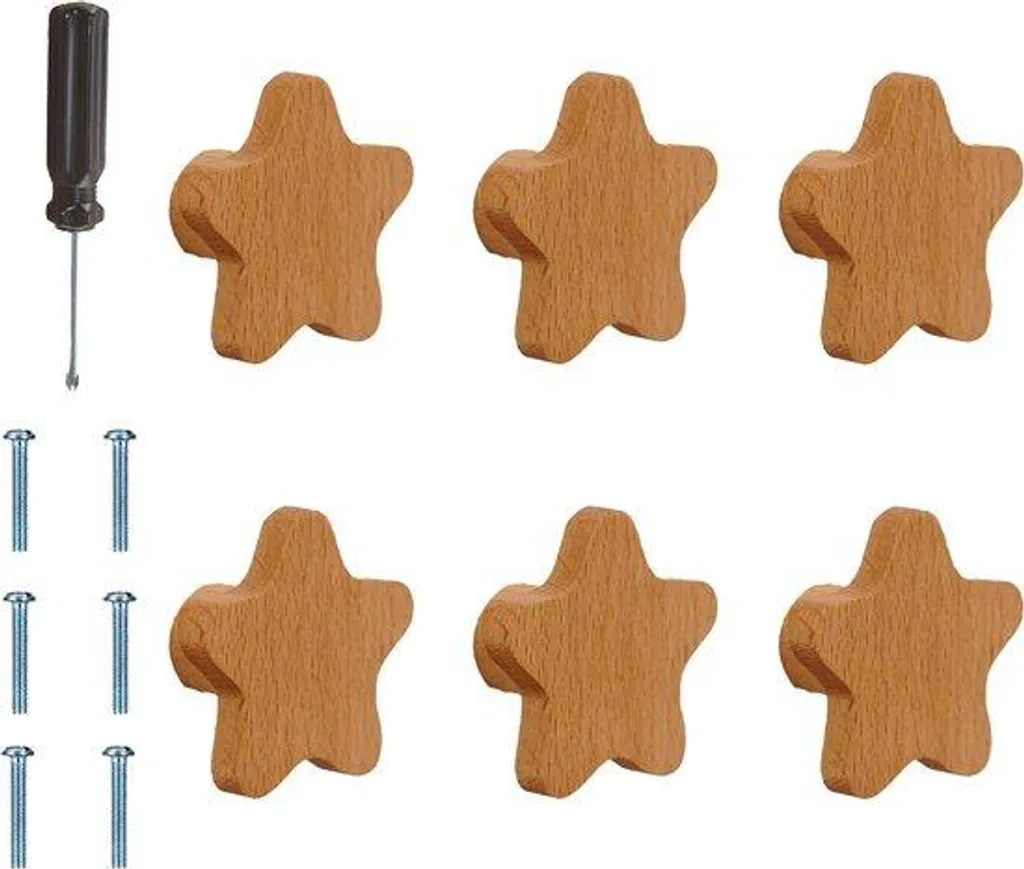 Poignées de meuble design Holzster - Set de 6 pour armoire et dressing