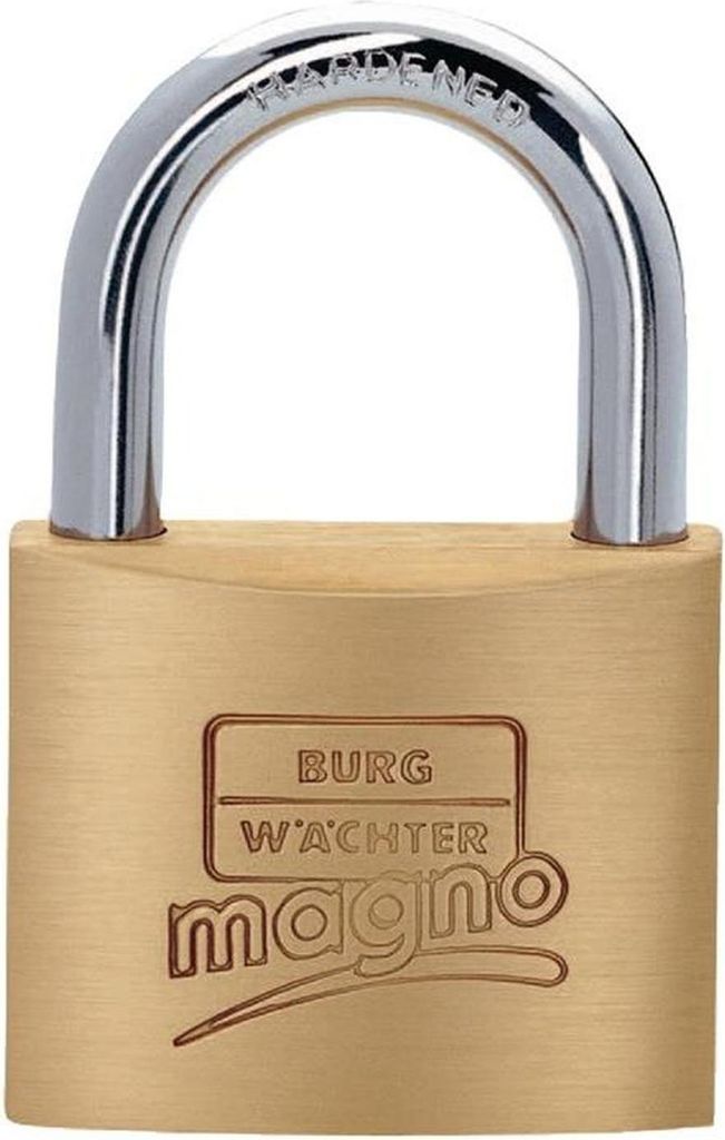 Burg-Wächter Zylinder-Vorhangschloss 400 E Magno Breit 30mm Bügelstärke 3,5mm Messing - 49102 7