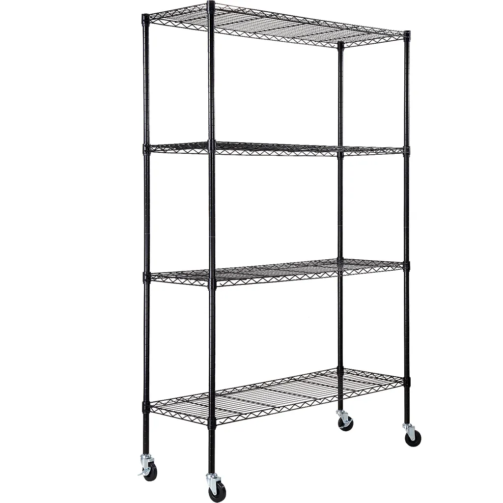 VEVOR Étagère de stockage sur roulettes 700 lbs - Noir 120x45x188 cm