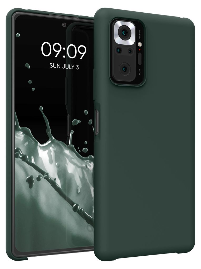 kwmobile Handyhülle für Xiaomi Redmi Note 10 Pro Hülle - Case Silikon - Kabelloses Laden - Schutzhülle Cover in Moosgrün