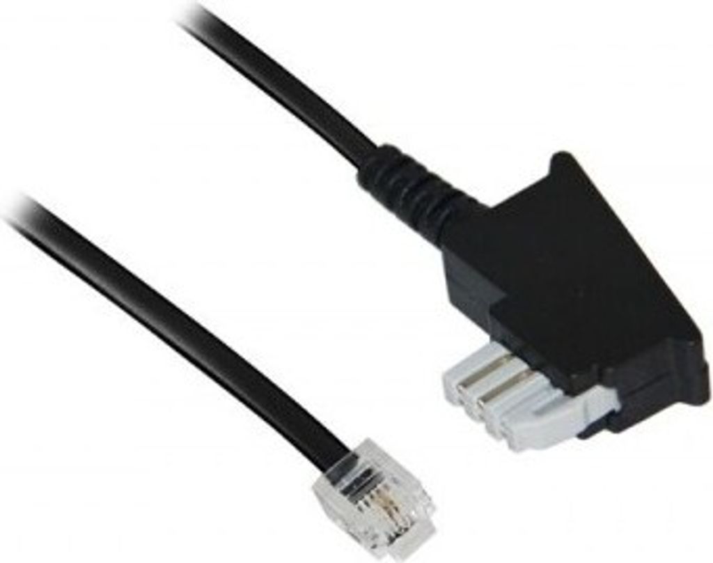 GOOBAY Telefon-Anschlusskabel, TAE/N, schwarz, 6 m, mit Brücke
