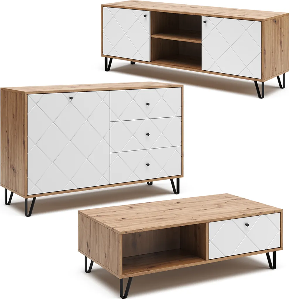 Table basse Vicco Nizza Chêne Artisan 110x60cm Modèle 40256 Robuste - 8