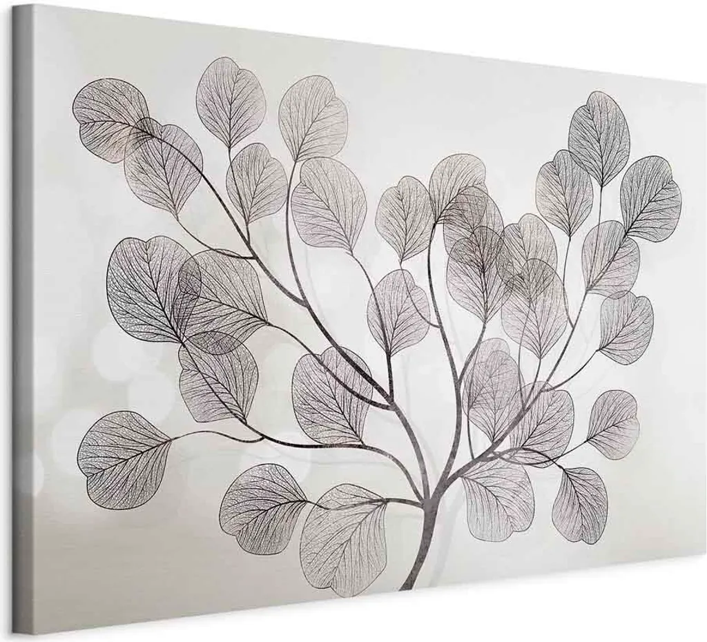 Quadro su tela non tessuta - Foglie nel vento (1 parte) Largo 120x80 cm Astratto b-A-0718-b-a