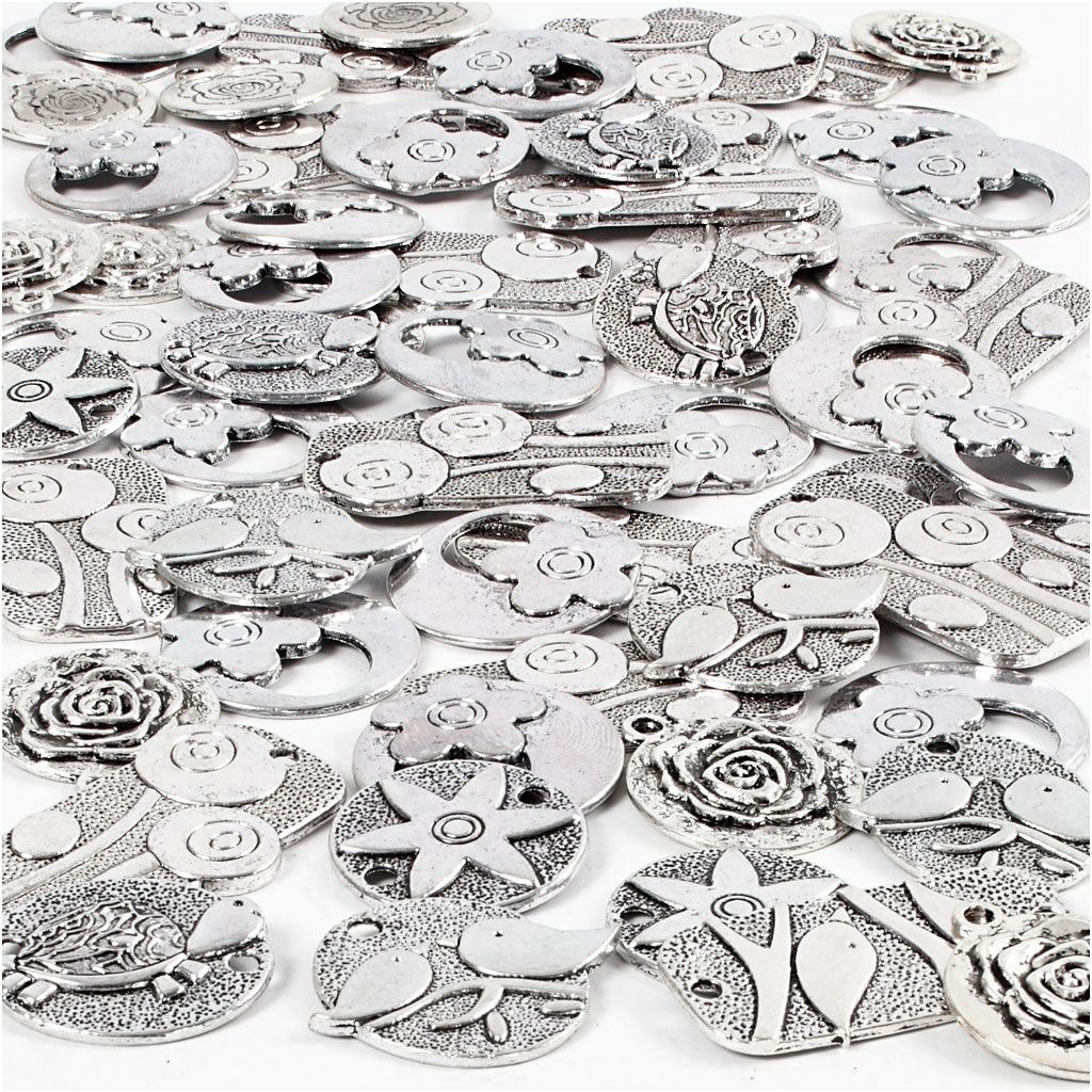 Creotime anhänger 2 - 3,7 cm 278 Stück Silber
