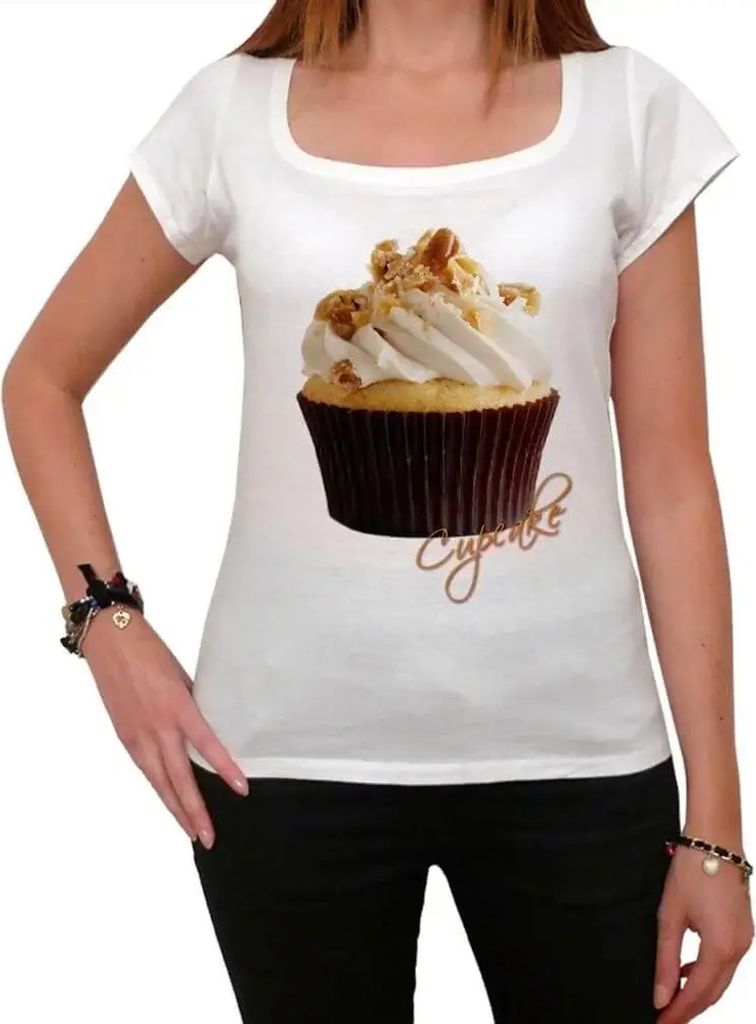 Damen Grafik T-Shirt Cupcake Öko-Verantwortlich Vintage Jahrgang Kurzarm Lustige Druck Geburtstag Geschenk Frau