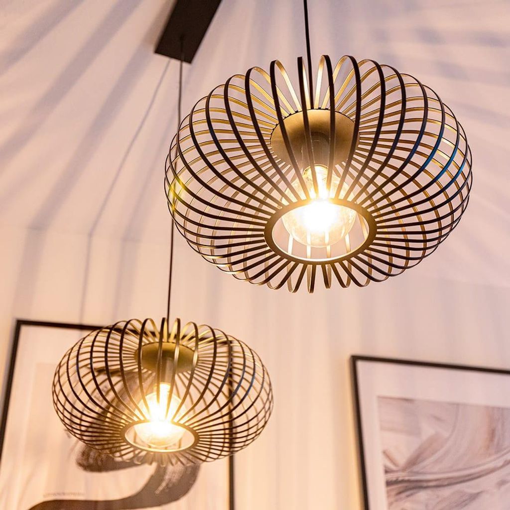 hoftronic LED-Hängeleuchte 60W E27 Fassung Dimmbar Schwarz