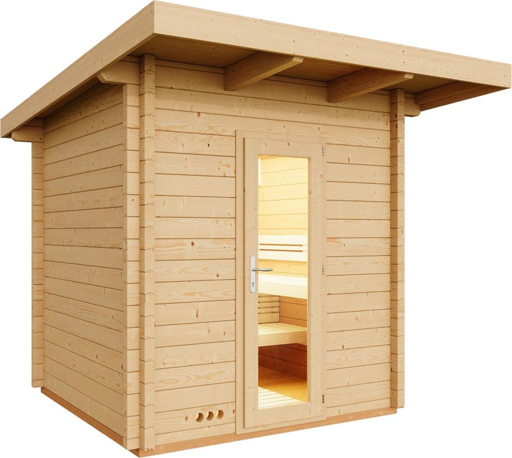 Infraworld Gartensauna Terra 5 Außensauna Massivholzsauna Saunahaus 230x230 cm