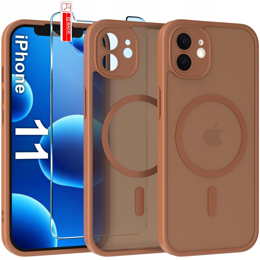 Mattes Magnet-Case für iPhone 11 | Kompatibel mit MagSafe, strapazierfähig + Glas
