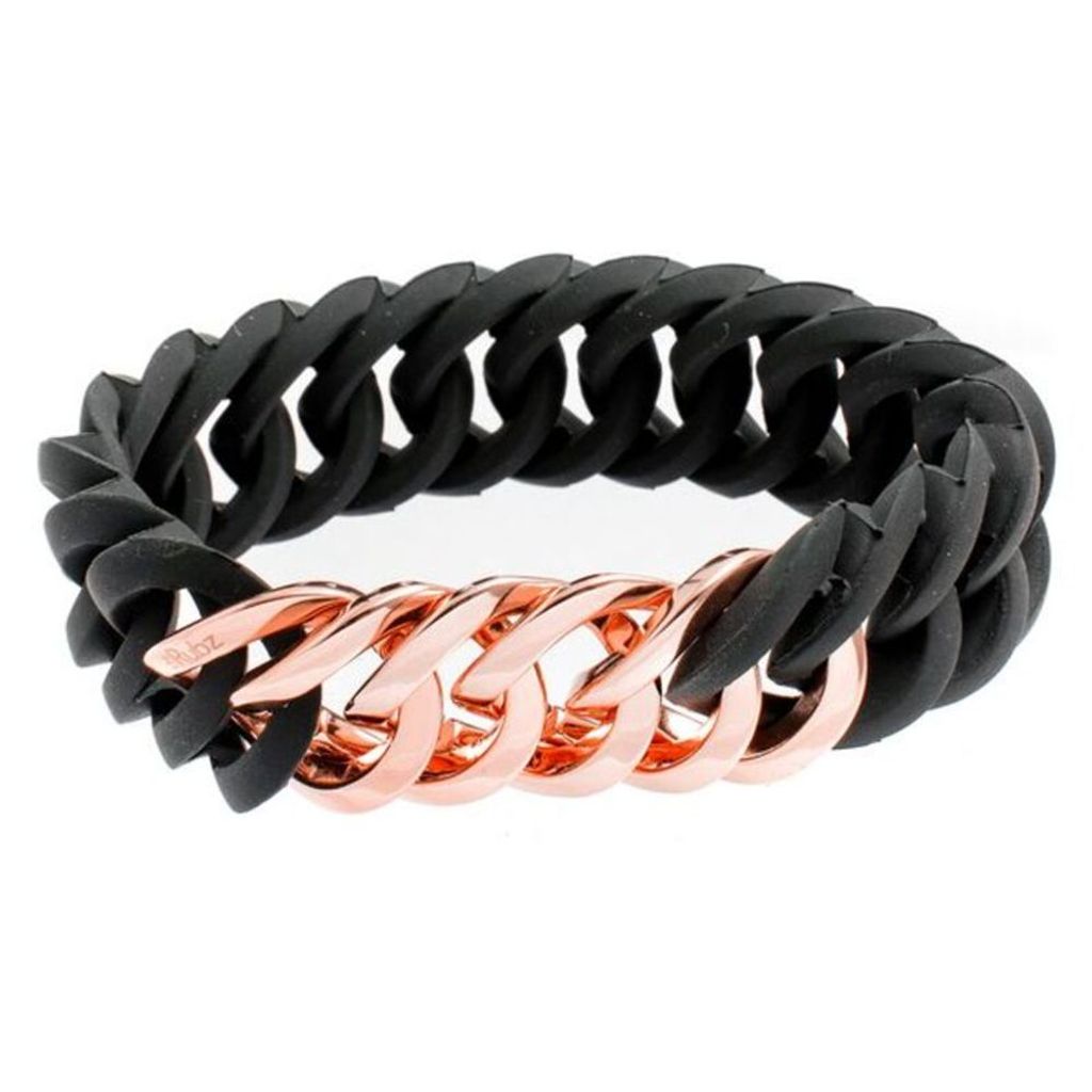 The Rubz Circle 25 Mm Medium Black Rose Gold