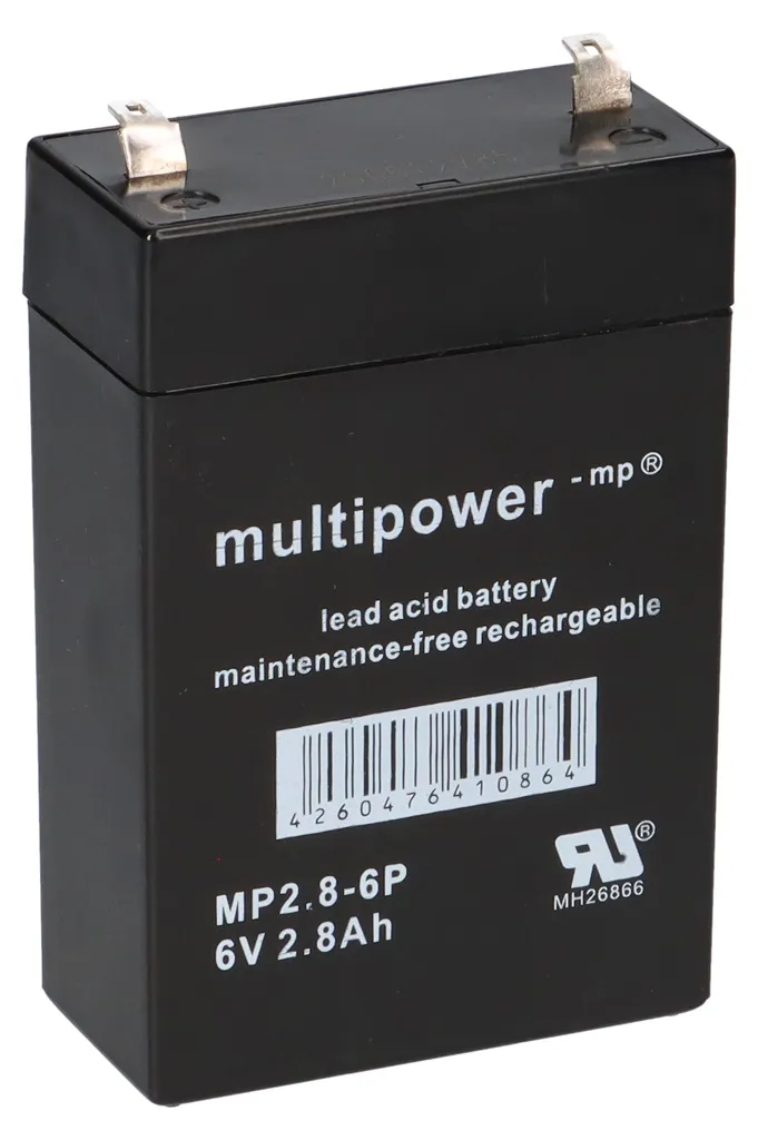 Batterie Plomb Multipower MP2,8-6P 6V 2,8Ah pour Appareils Électroniques