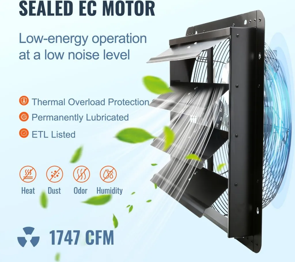 Ventilateur mural basse consommation 1747 CFM avec commande à distance - 4