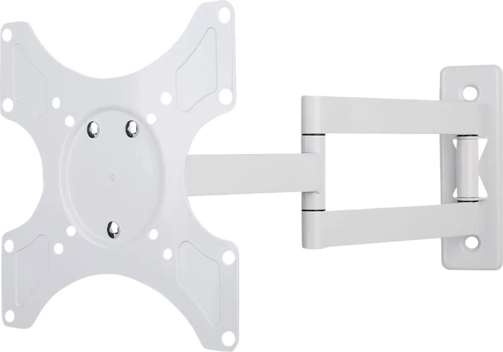 Fini les Reflets : Support Mural TV Orientable 19 à 37 Pouces Blanc Techly LCD - 2