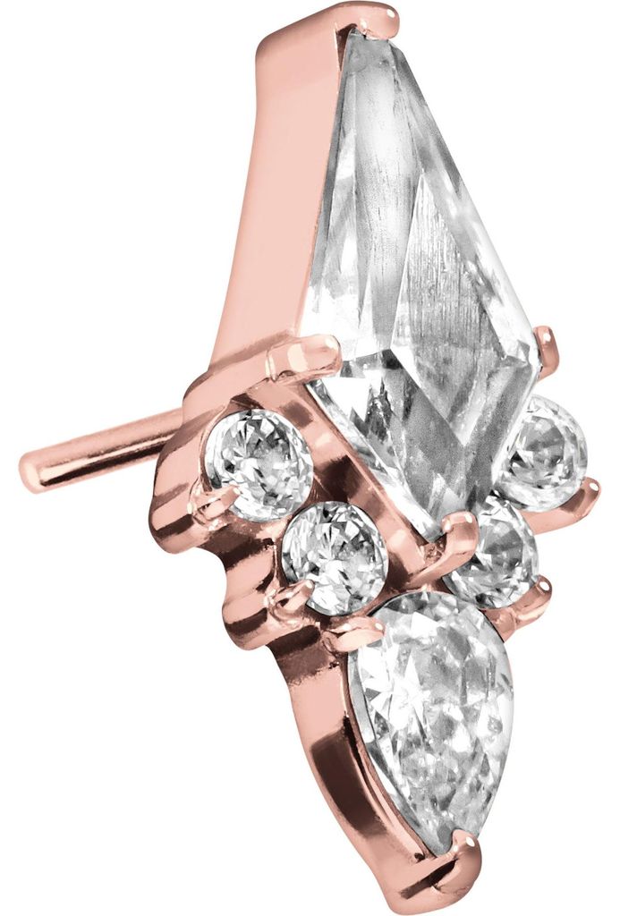 Piercing-Zubehör Titan Aufsatz mit Push Pin KRISTALLSCHILD