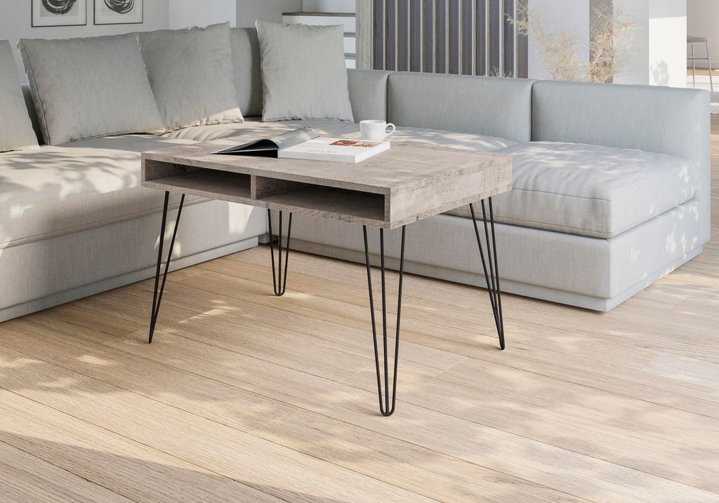 PROROOM FURNITURE Mae | Couchtisch Holzoptik | Wohnzimmertisch 90x60 cm Höhe 55 cm – Sofatisch für Wohnzimmer | Coffee Table | Moderner Beistel...