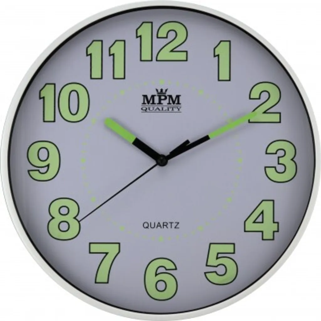 Grande pendule murale ronde MPM 3684 blanche - Horloge 25cm classique