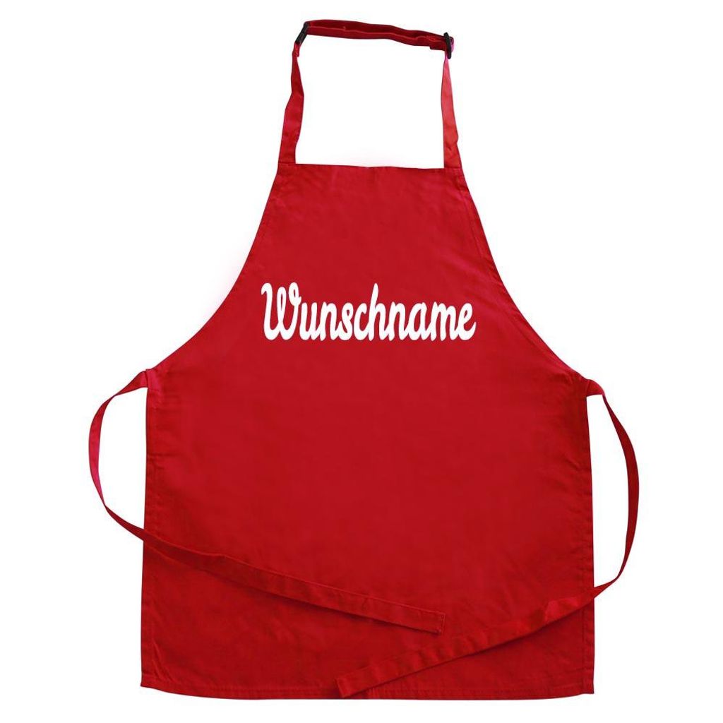 Personalisierte Schürze mit NAME bedruckt Kochschürze zum Backen, Kochen, Malen für Kinder und Erwachsene.Farbe:Rot,Größe:11-99 Jahre