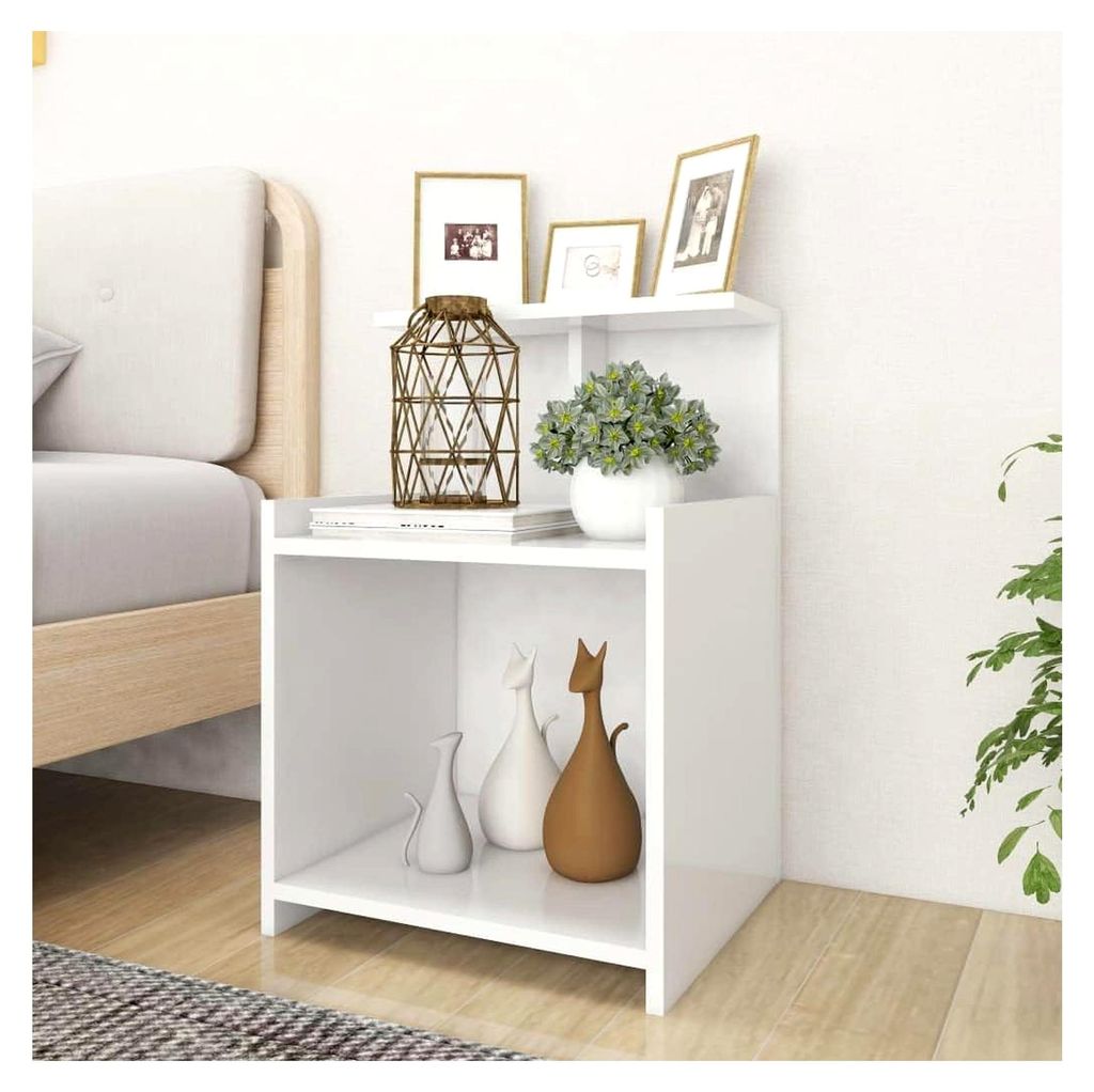 Nachttisch Weiß 40x35x60 cm aus Spanplatte