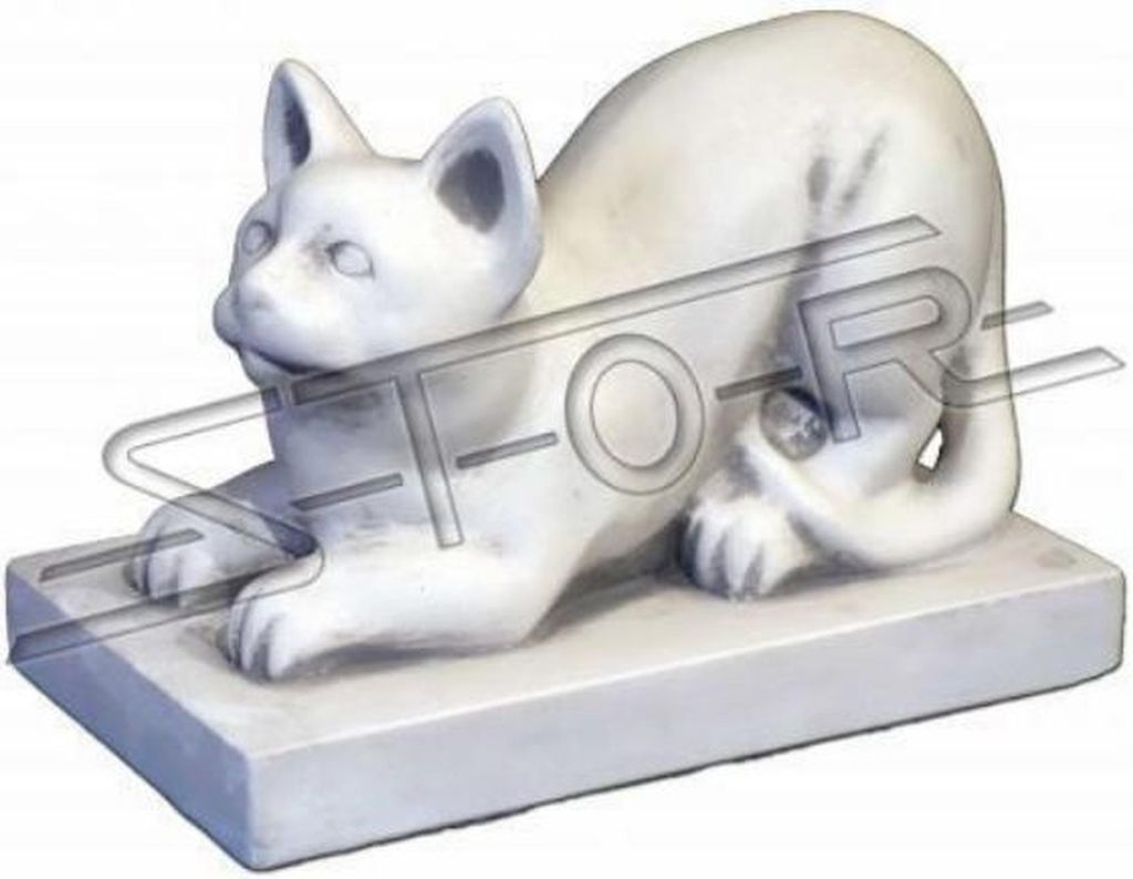 Garten Dekoration Katze Terrasse Stein Figuren Figur Deko Statue Skulptur 103045