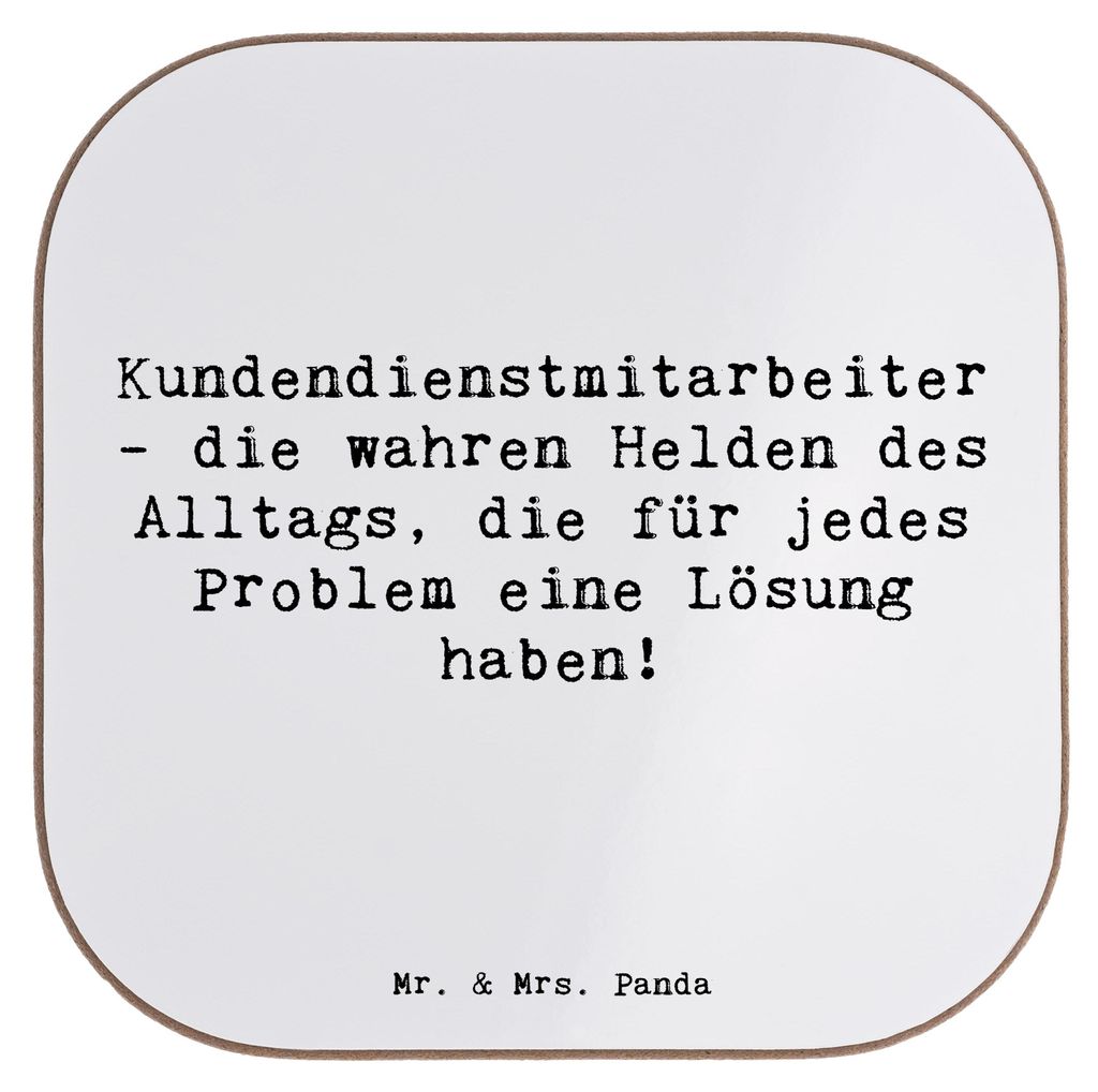 Mr. & Mrs. Panda Untersetzer Tasse Spruch Kundendienstmitarbeiter Helden - Weiß - Geschenk, Coaster, Holzuntersetzer, Dankeschön, Aufmerksamkeit,...