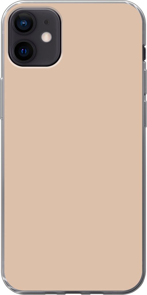 MuchoWow Handyhülle Schutzhülle Hülle für Telefoonhoesje iPhone 12 mini Beige - Farben - Unifarben Silikon Softcase Handy Hülle - Bild