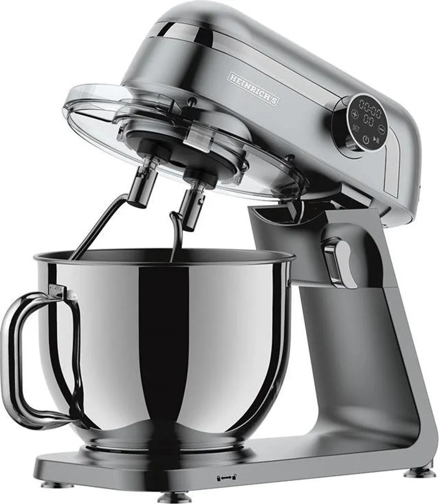 Robot pâtissier HEINRICH'S HKM 8079 Silver avec bol inox de 5 litres