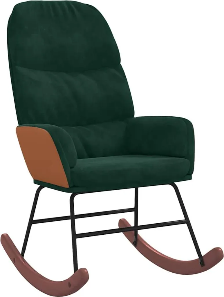 Poltrona Relax Ufficio vidaXL Velluto Verde | Sedia Dondolo Business
