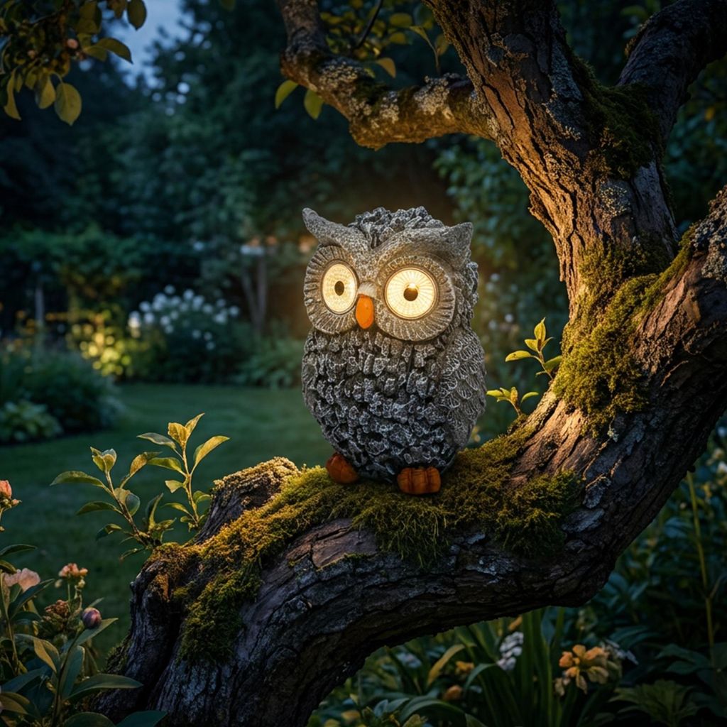 LUMILED Solar Eule LED Gartenfigur Dekorative Solarleuchte Produktbild 