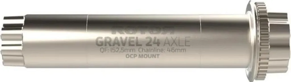 Axe de roue Rotor Gravel 24 mm argent idéal pour sorties bikepacking