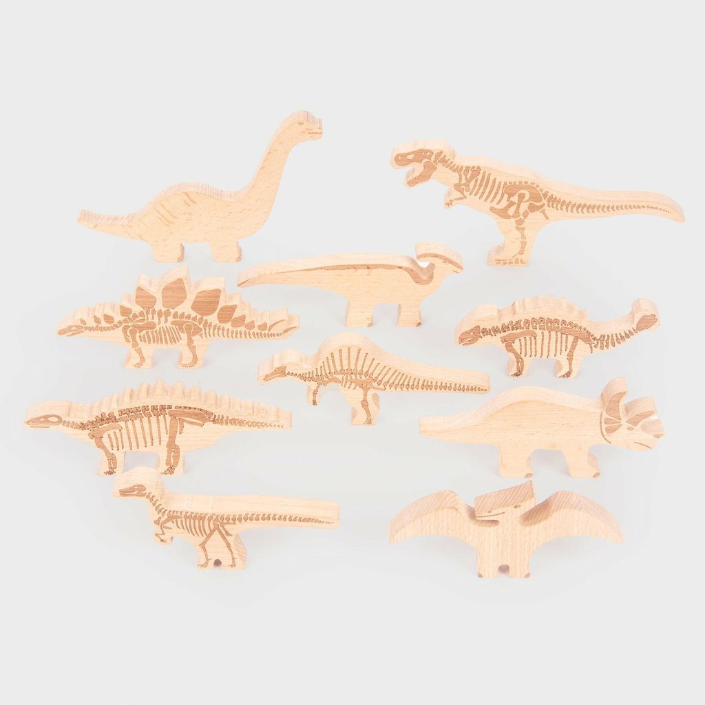 Tickit Wooden Dinosaur Blocks, 0,8 Jahr(e), Holz, Holz
