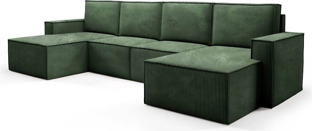 BETTSO klassisch Kord Eckesofa ORTO modular Grün