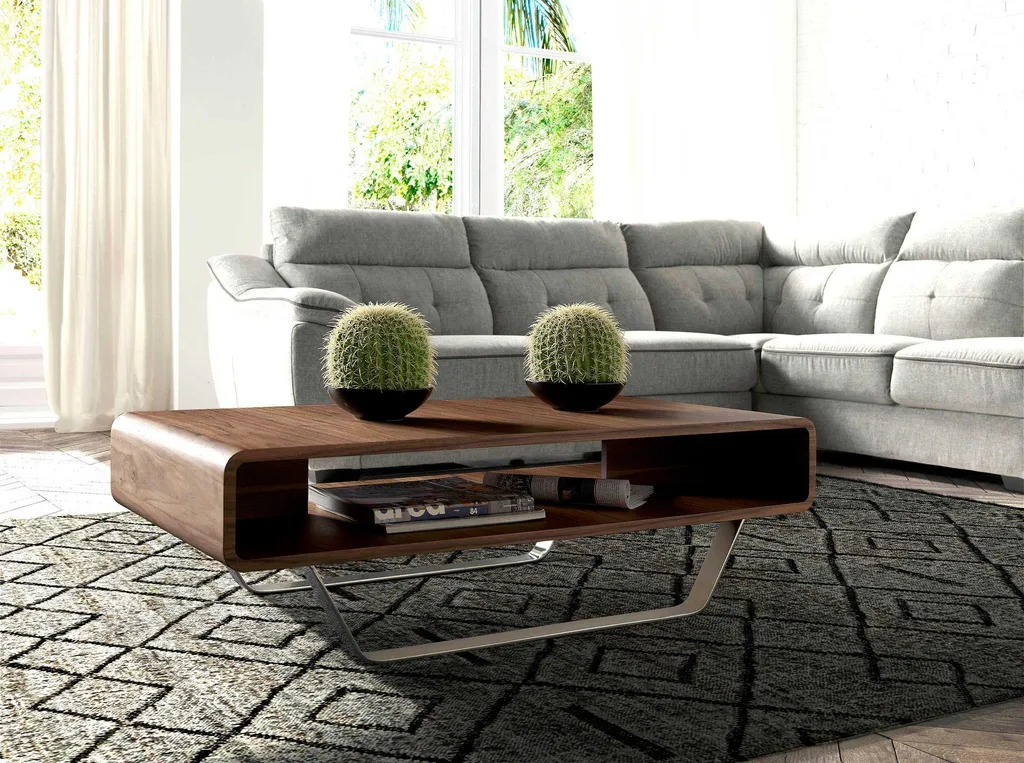 Table basse rectangulaire noyer stable et durable pour salon de luxe - 7