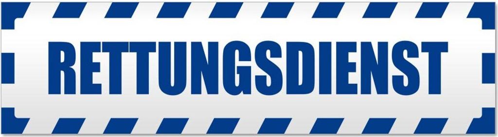 Rettungsdienst gestreift Magnetschild Schild magnetisch