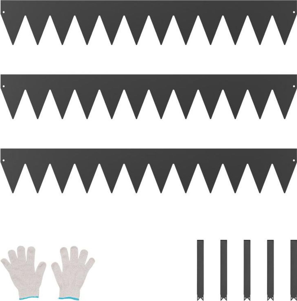 Garten Rasenkante Palisade - Beeteinfassung Beetumrandung - 3er Pack - 38x208mm Gartenpalisade Beeteinfassung