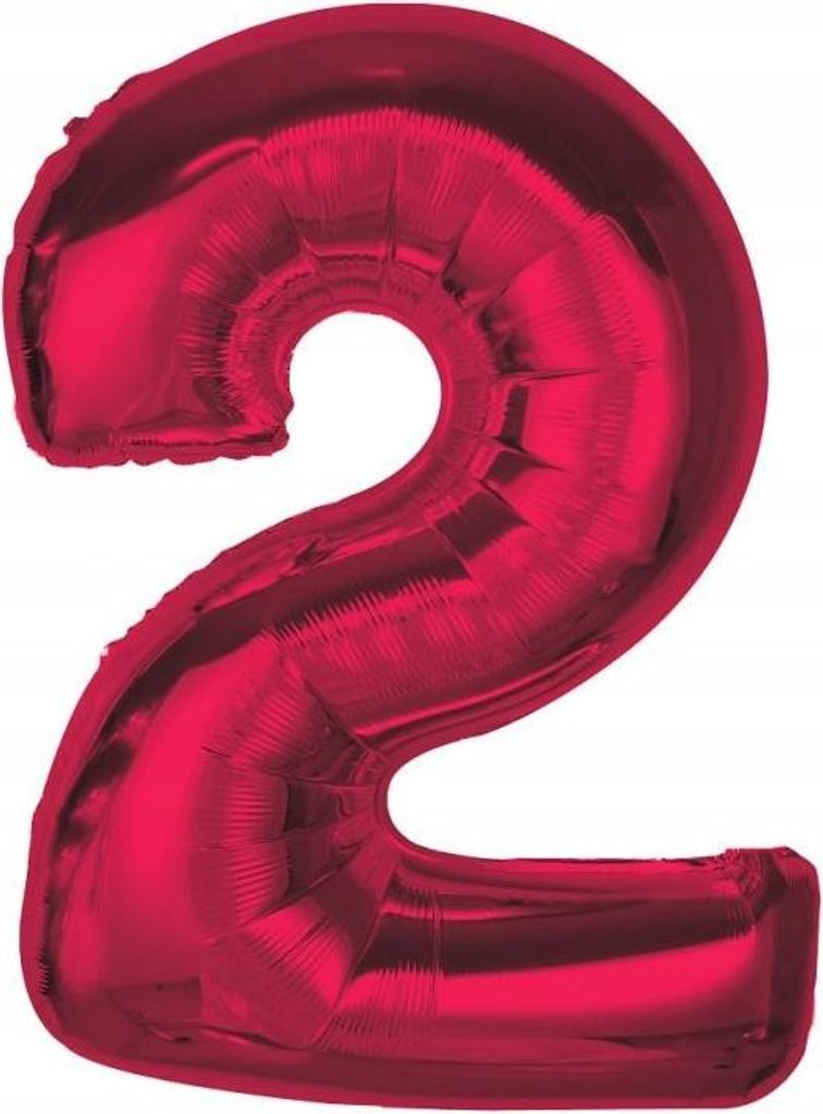 #BFC39 Smart Folienballon, Nummer 2, Rot, 92