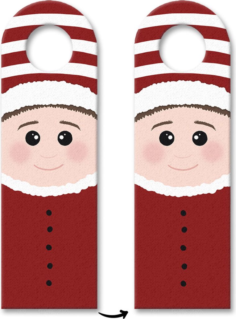 Wichtel in rot Türhänger Weihnachten Advent Winter Weihnachtsmann Geschenke rot