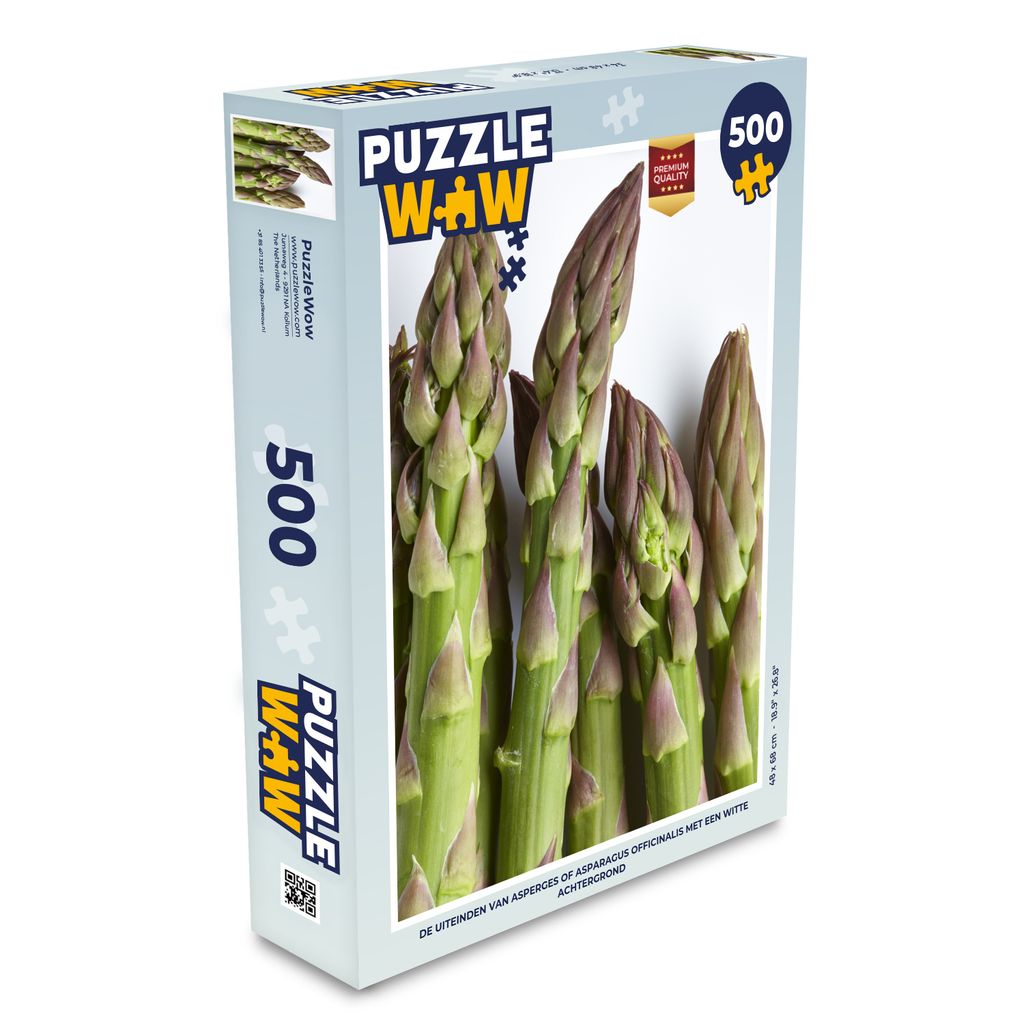 MuchoWow Puzzle 500 Teile Die Spitzen des Spargels oder Asparagus officinalis mit weißem Hintergrund - Denken - Spiel - Toy