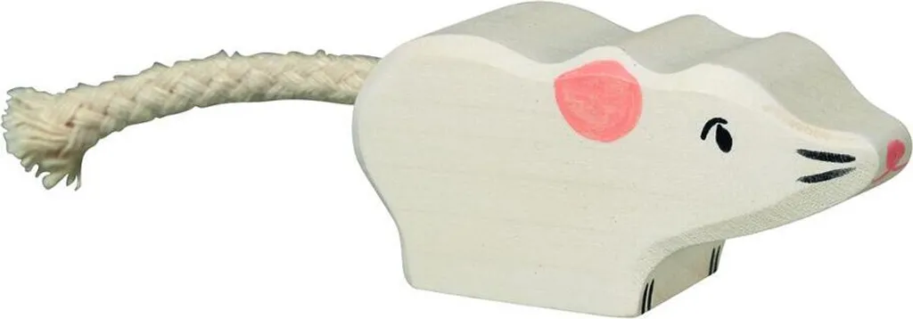 Souris en Bois Holztiger 80541 Jouet Éveil Éducatif Style Waldorf 11cm