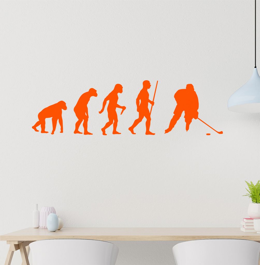Eishockey Puck Evolution Wandtattoo Wandaufkleber Wall Sticker - Dekoration, Küche, Wohnzimmer, Schlafzimmer, Badezimmer