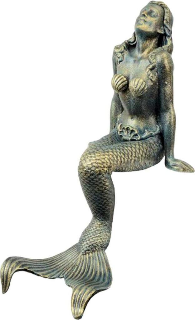Skulptur Figur Gusseisen Meerjungfrau