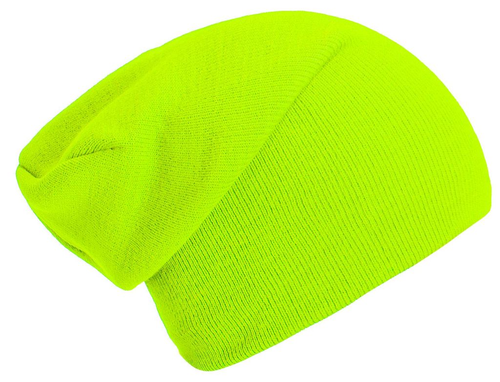 Wintermütze klassische Slouch Beanie one size - Neongelb