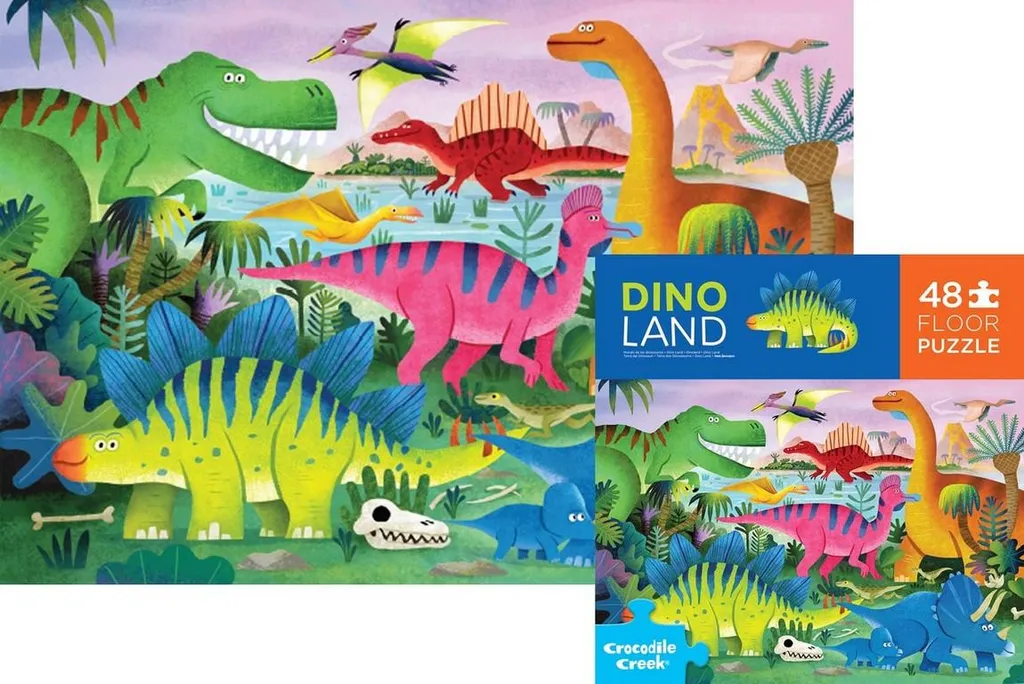 Puzzle enfant robuste 48 pièces Crocodile Creek - Dinosaures géants