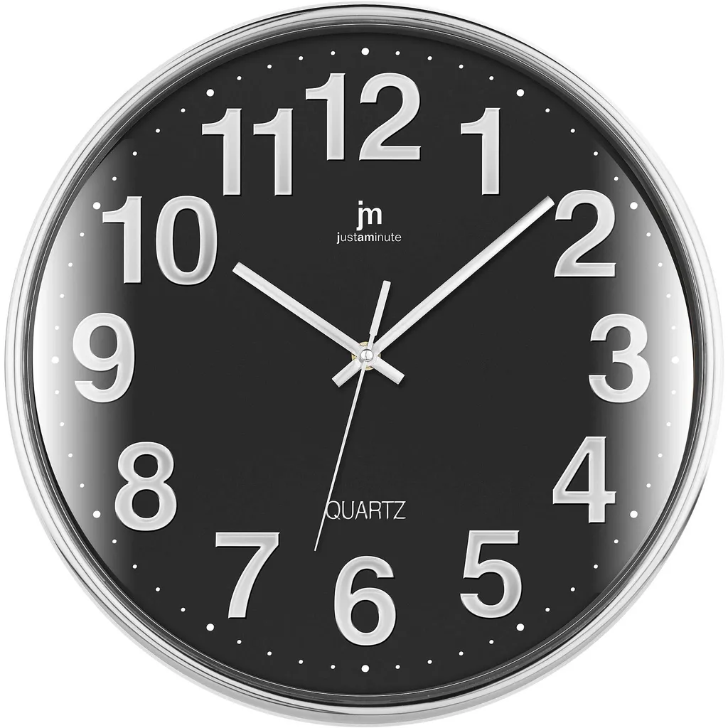 Montre Quartz Lowell 00816 Finition Chrome et Cadran Circulaire Noir