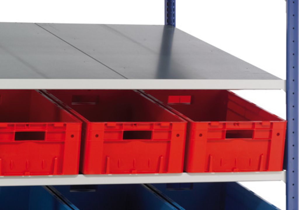 Schulte Schrägbodenregal XL MULTIplus150 | Grundregal ohne Behälter | HxBxT 200x130x120cm | 2x5 Fachböden | Traglast 200kg | Verzinkt/Lichtgrau
